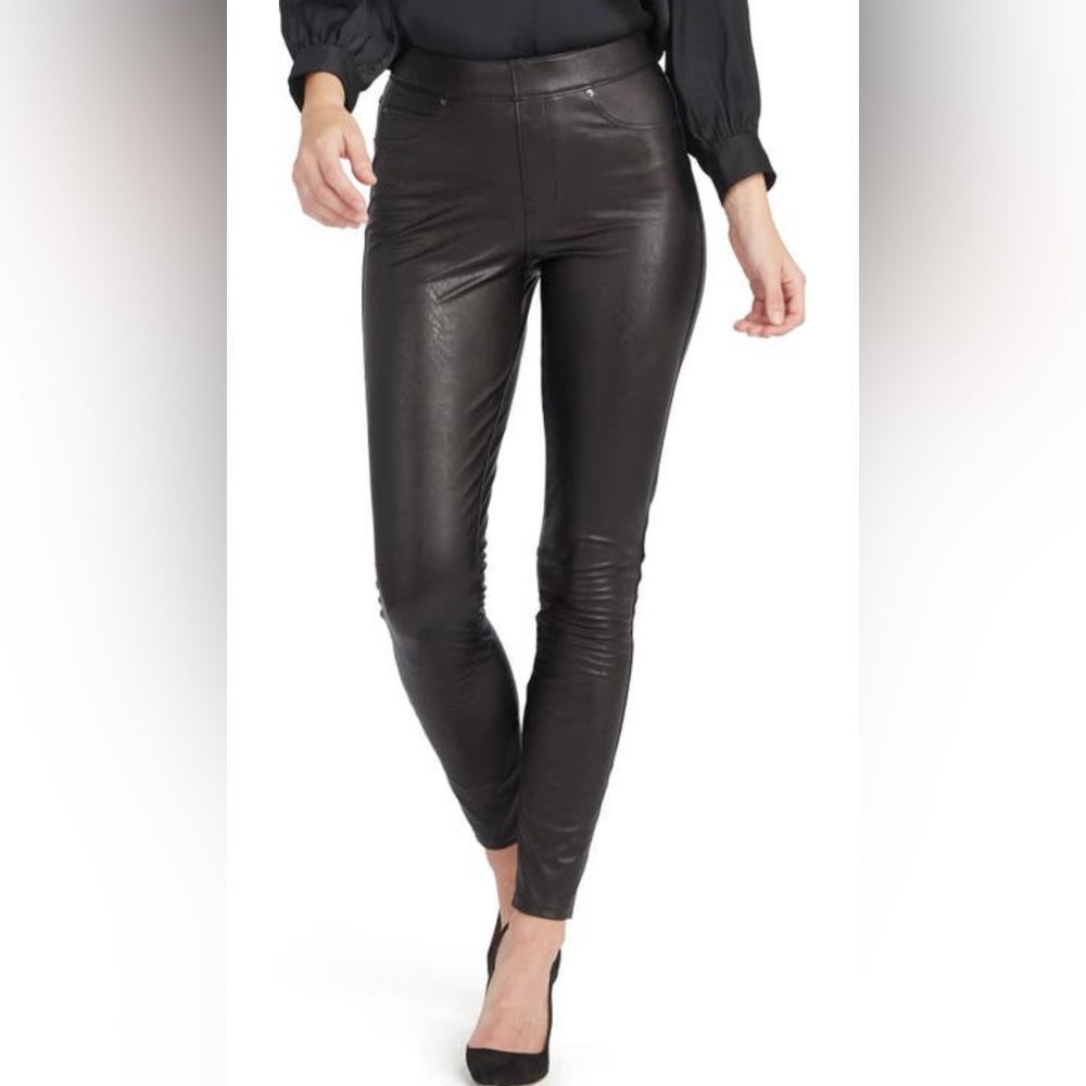 Spanx faux leather-like ankle skinny pants